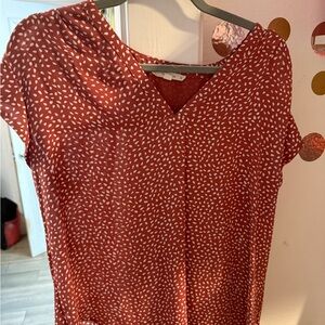 Fun 2 Fun Red and White Patterned Blouse